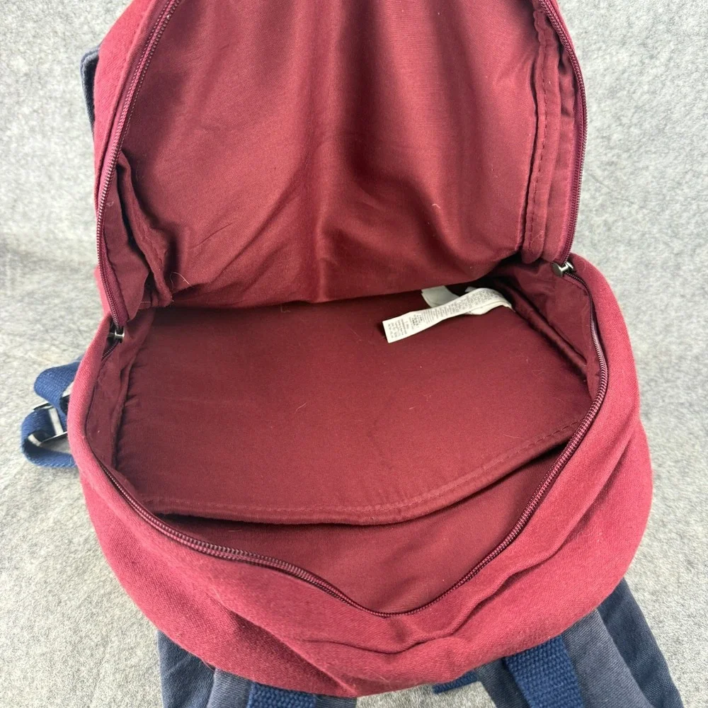 Roxy Buckle Backpack Burgundy Pink Blue Tan Laptop Compartment 100% Cotton‎